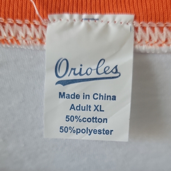 Orioles Kids Raglan Shirt - Orange and White - Picture 2 of 3